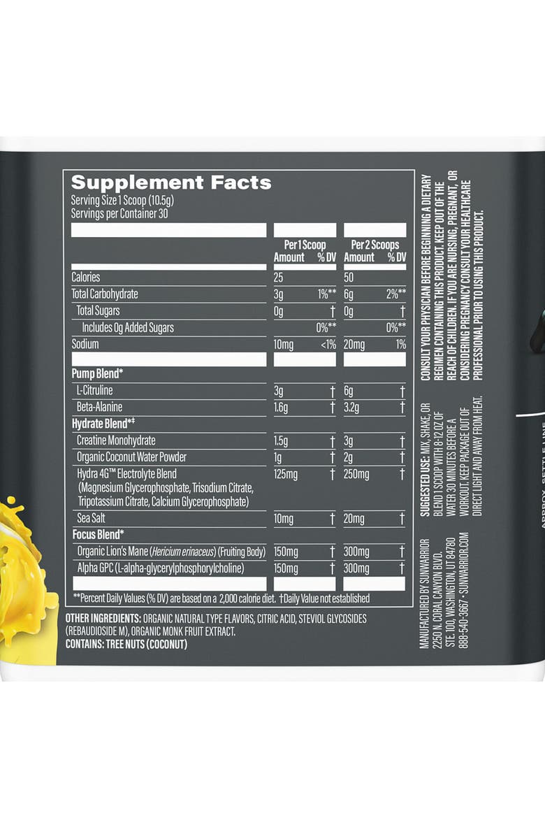 Active Pre-Workout Powder, NON STIM, 315gm Tub, Alternate, color, Yuzu Mango
