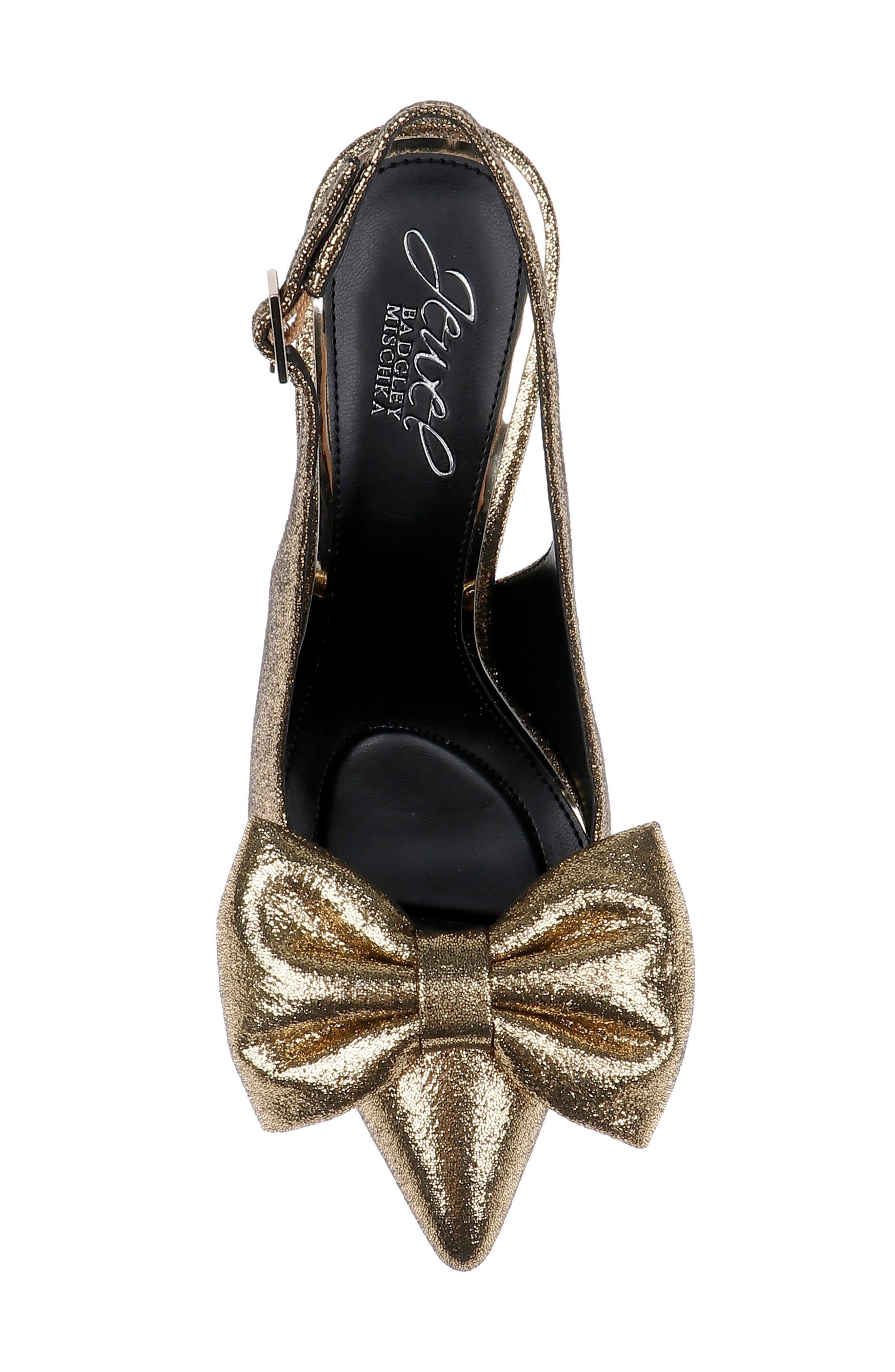Jewel Badgley Mischka Kourtnay Slingback Pointed Toe Pump, Alternate, color, Gold Met