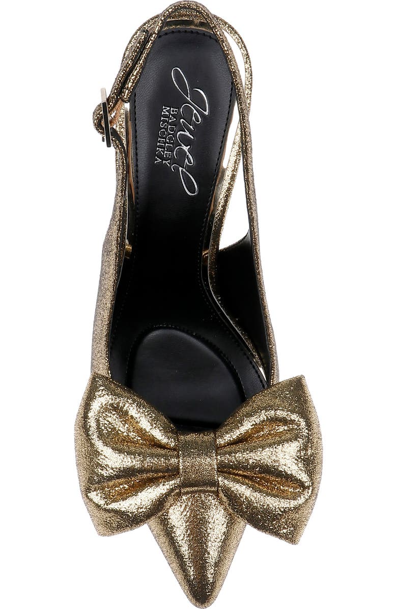 Jewel Badgley Mischka Kourtnay Slingback Pointed Toe Pump, Alternate, color, Gold Met