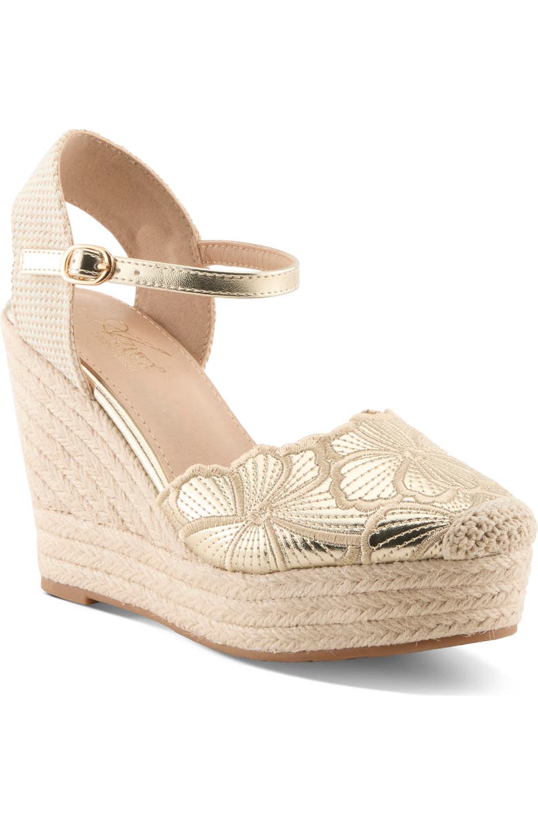 AZURA BY SPRING STEP Amelia Platform Wedge, Main, color, Gold Multi