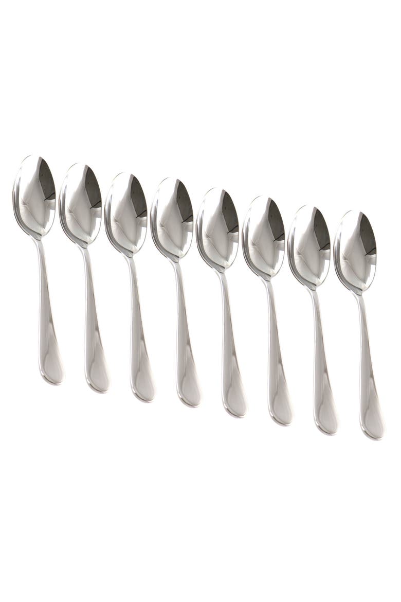 8 Piece Stainless Steel Dinner Spoon Set, Main, color, Silver