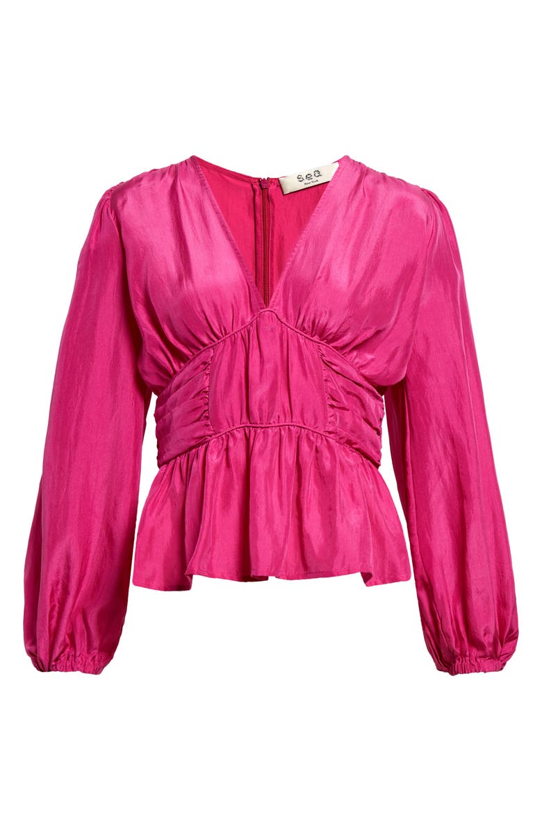 Sea Fabiola Silk Peplum Top, Alternate, color,