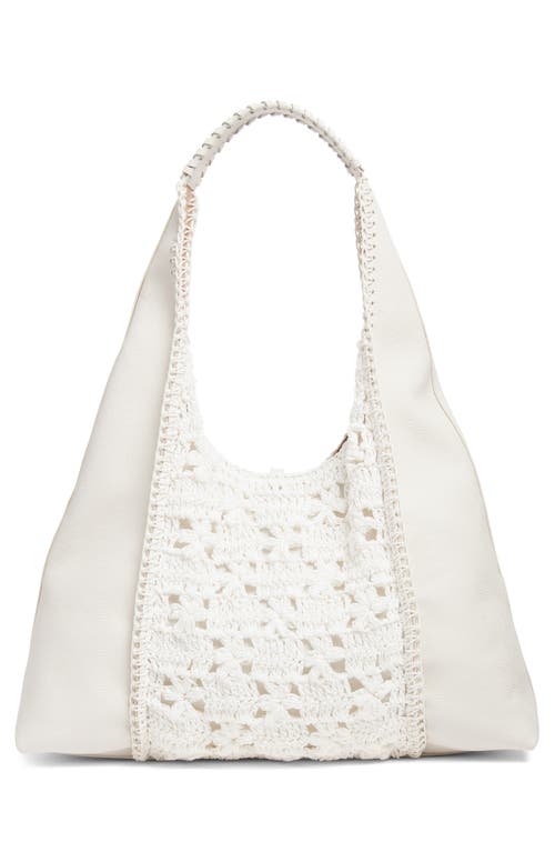 SAM EDELMAN SAM EDELMAN SYLVIA CROCHET PANEL LEATHER HOBO 
