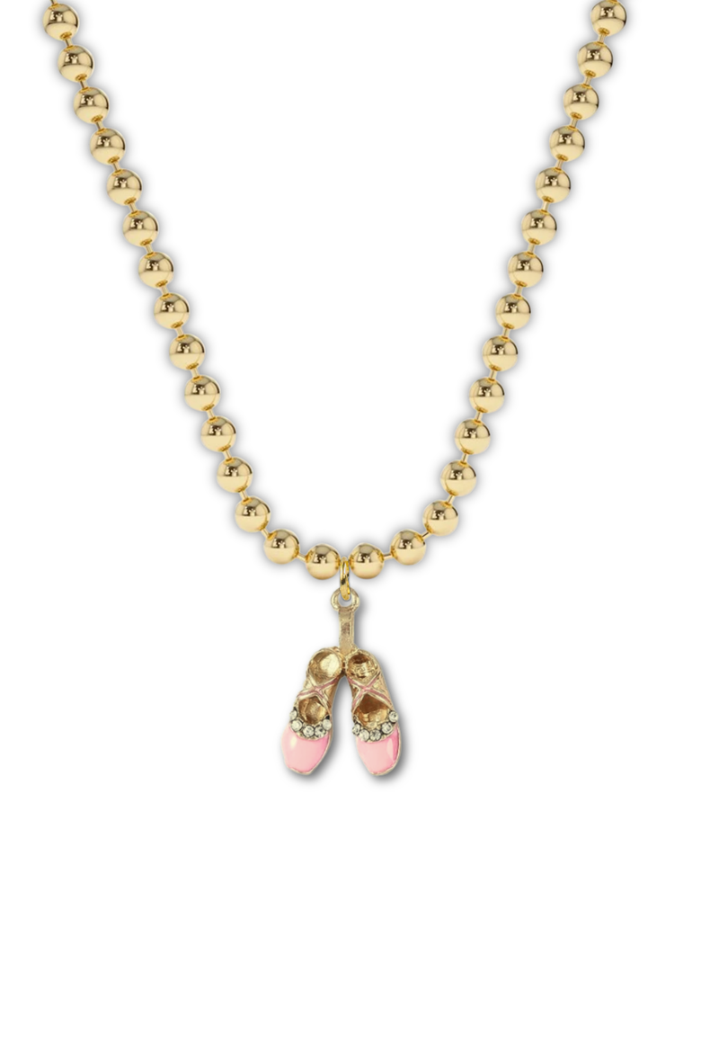 Ballerina Slipper Charm Necklace in Gift Bottle, Alternate, color, Pink