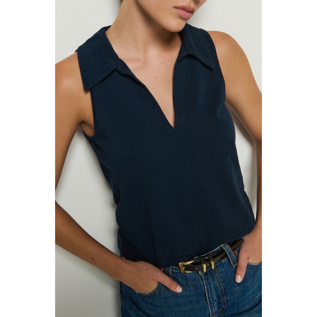 Nation Ltd Roberta Collared Cotton Tank In Night Sky