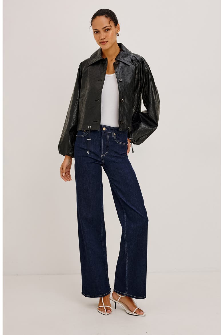 North Faux Leather Jacket, Alternate, color, BLACK