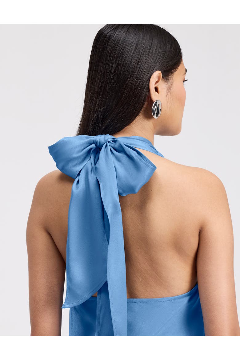 Elara Cowl Front Satin Maxi Dress, Alternate, color, Chambray Blue