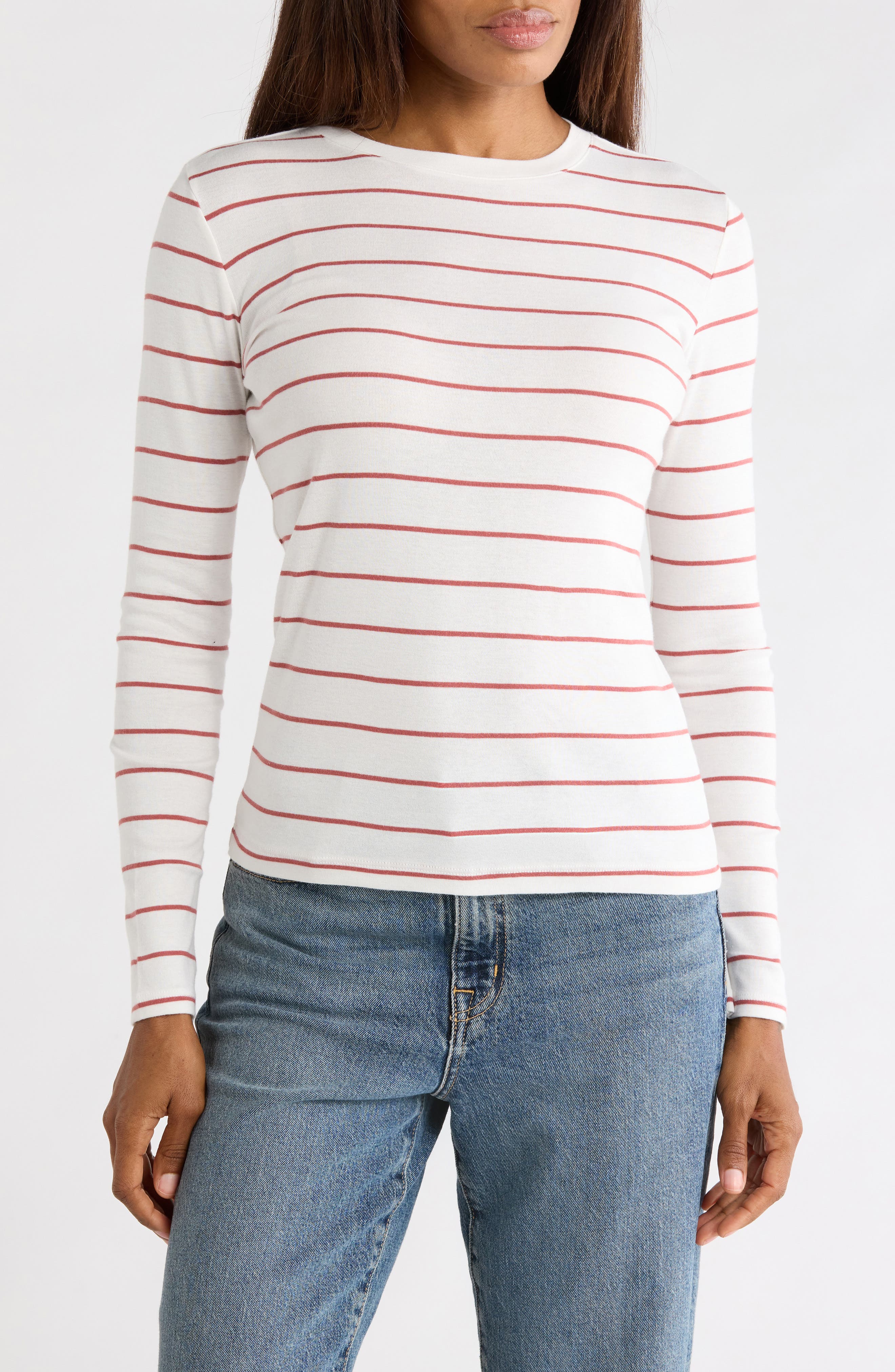 Stripe Pima Cotton Long Sleeve T-Shirt