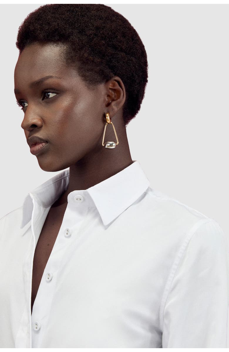 Karen Millen Cotton Woven Buttoned Shirt, Alternate, color, White