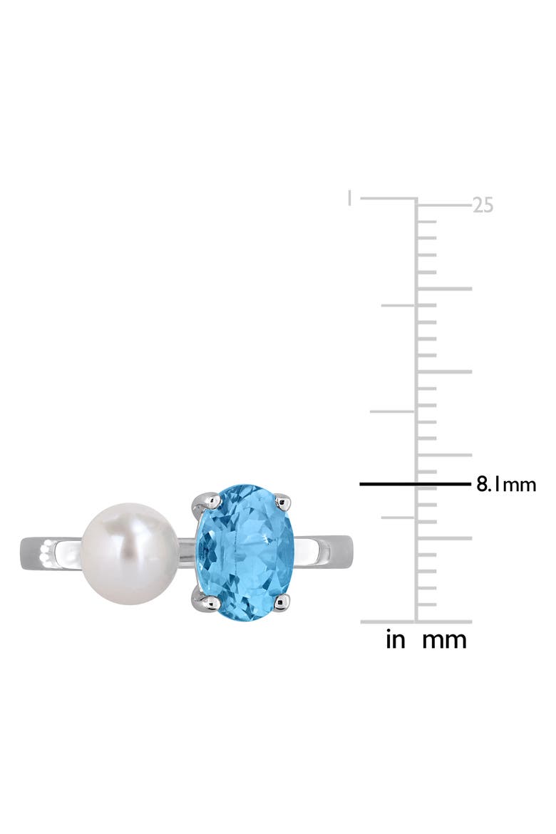 Freshwater Pearl & Sky Blue Topaz Ring, Alternate, color, BLUE