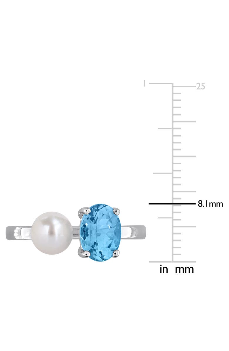 DELMAR Freshwater Pearl & Sky Blue Topaz Ring, Alternate, color, Blue
