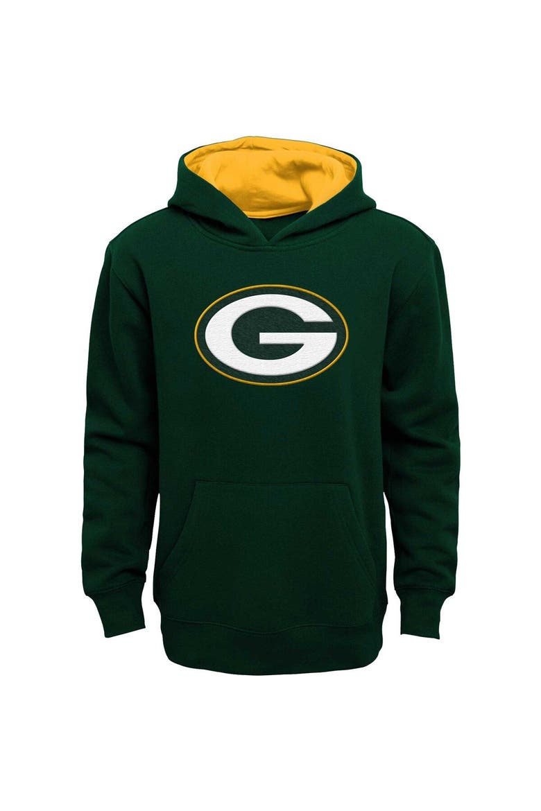 Youth Green Green Bay Packers Prime Pullover Hoodie, Main, color, Green