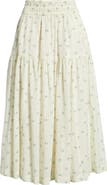 Treasure & Bond Smocked Waist Cotton Maxi Skirt