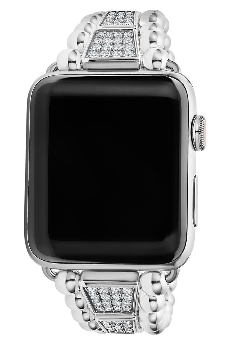 Smart Caviar Diamond Apple Watch® Watchband, Alternate, color, SILVER