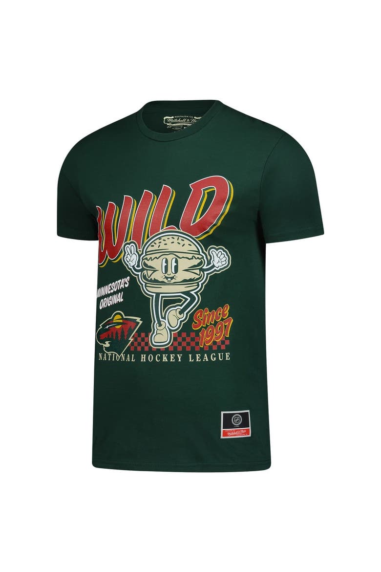 Men's Mitchell & Ness Green Minnesota Wild Local Food T-Shirt, Alternate, color, Green