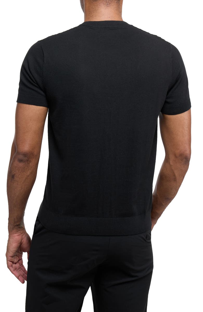 XRAY Check Short Sleeve Sweater, Alternate, color, Black