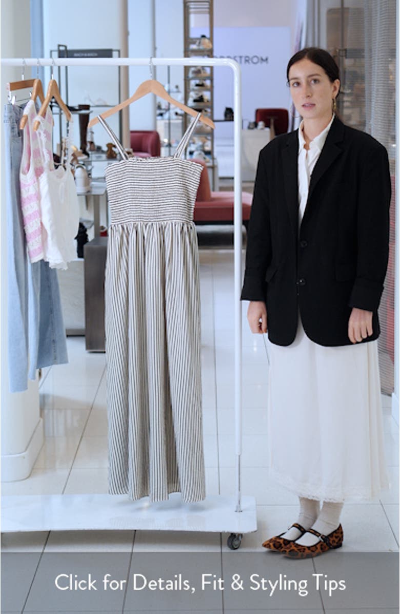 Stripe Smocked Bodice Maxi Sundress, sales video thumbnail