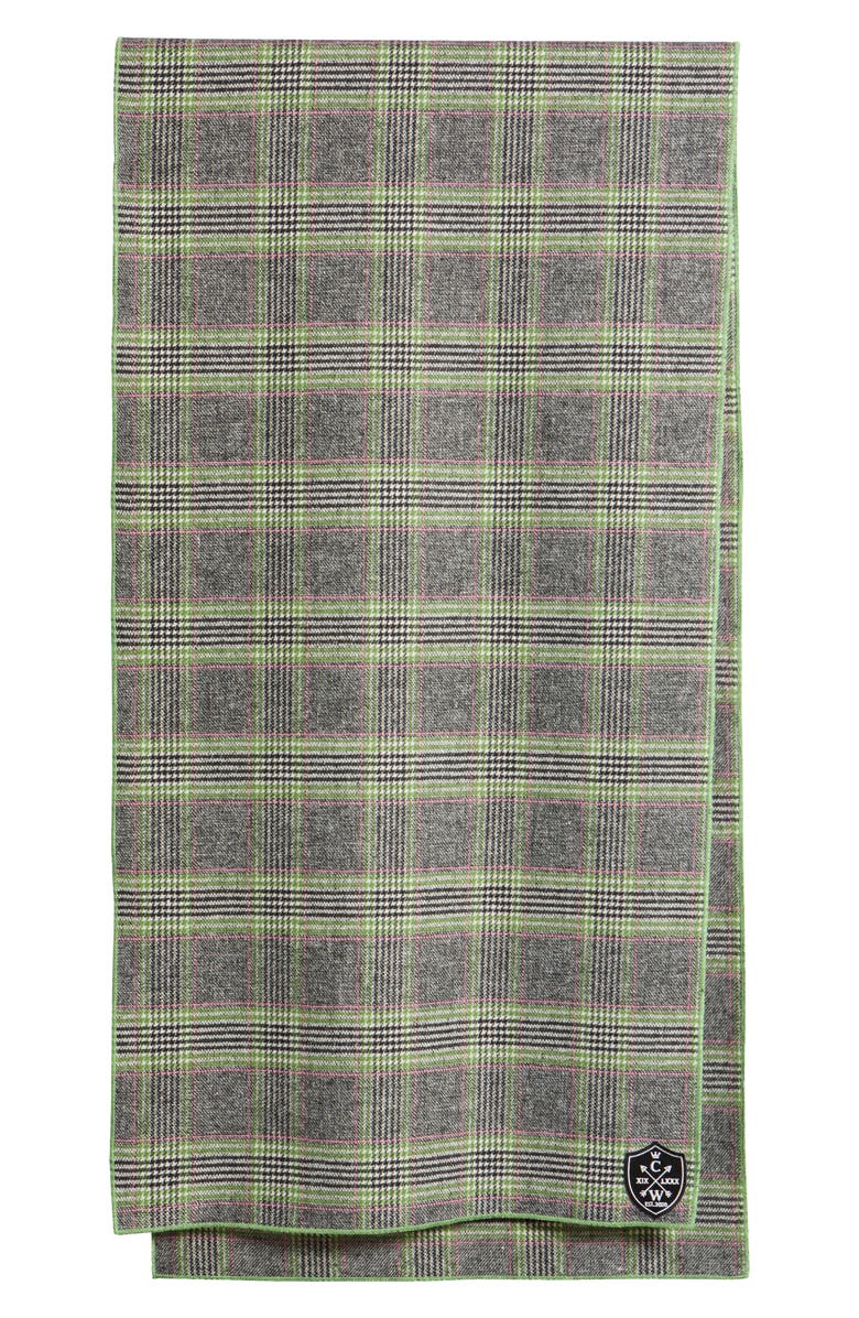 CLIFTON WILSON Glen Plaid Wool Scarf, Alternate, color, Black