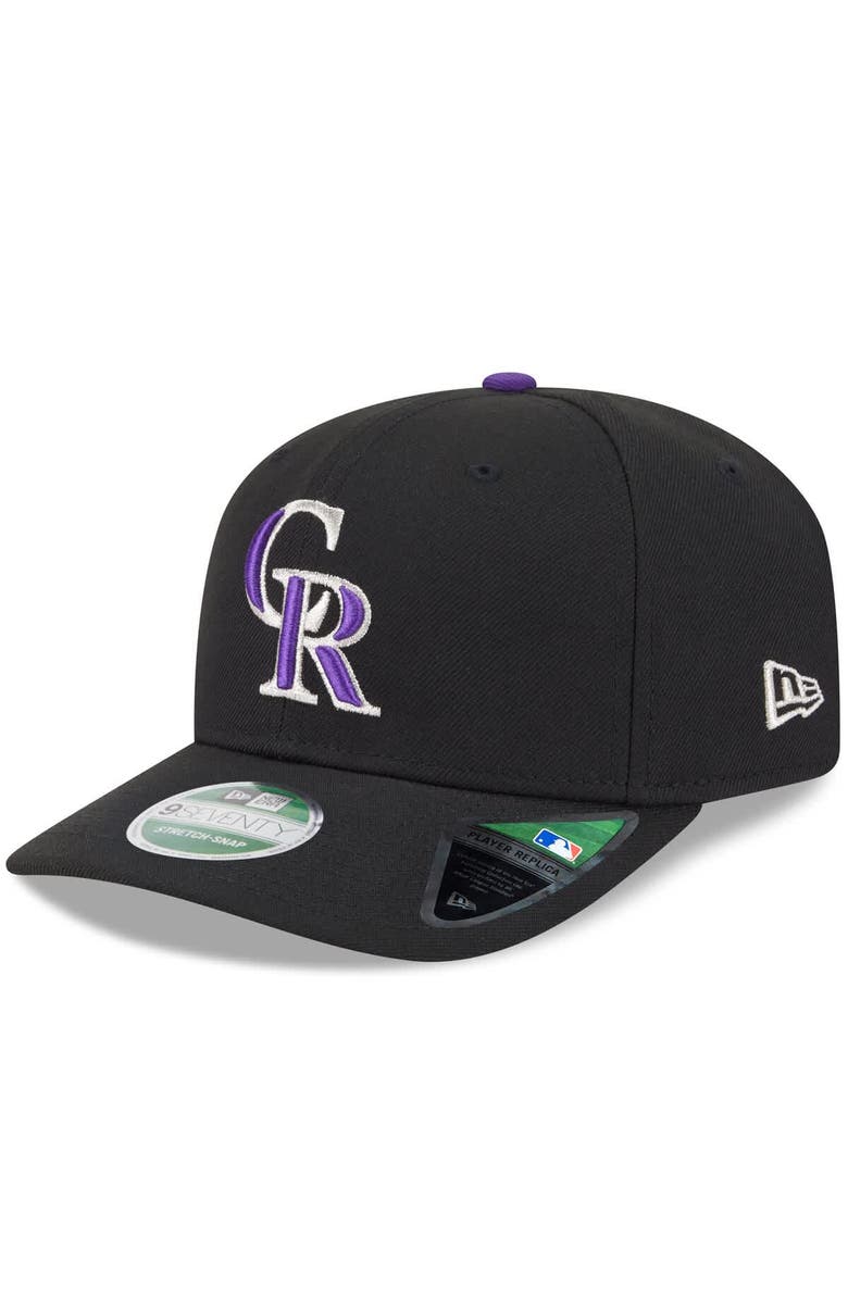 New Era Men's New Era Black Colorado Rockies Player Replica 9SEVENTY Adjustable Hat, Main, color, Black