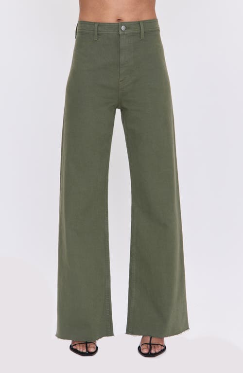 Pistola Penny Wide Leg Utility Jeans In Green