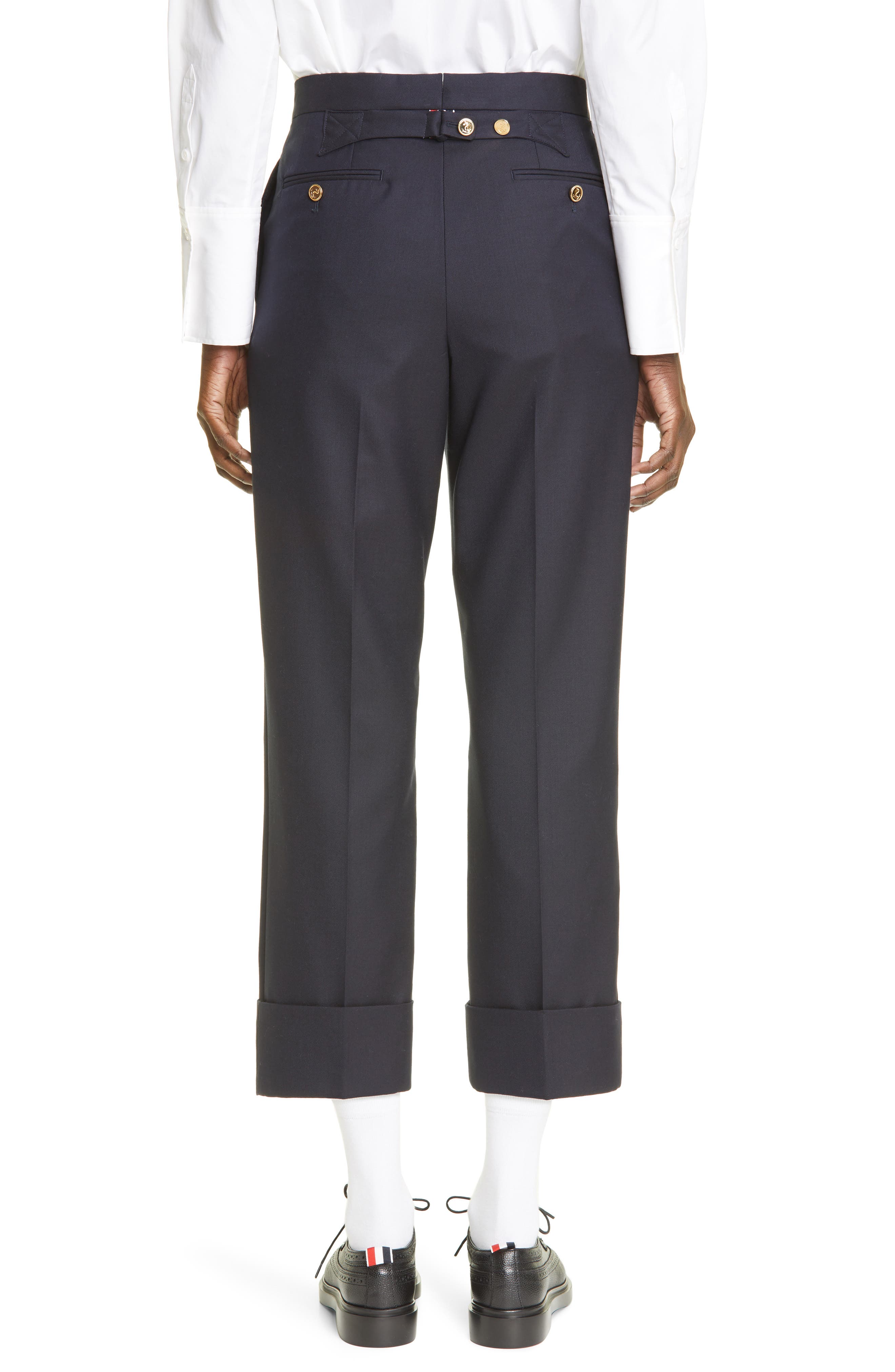 Back Strap Wool Cuff Crop Pants - image 4
