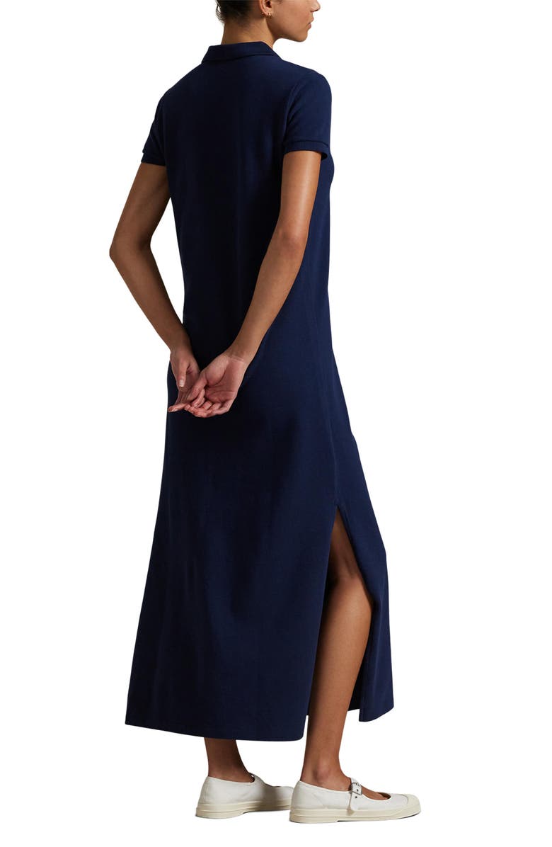 Polo Ralph Lauren Cotton Piqué Polo Dress, Alternate, color, Newport Navy