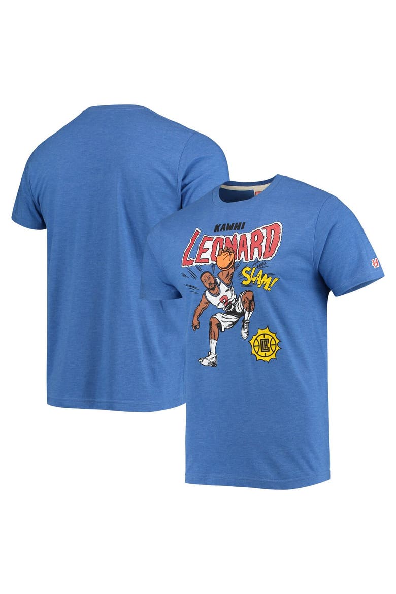 Men's Homage Kawhi Leonard Royal LA Clippers Comic Book Player Tri-Blend T-Shirt, Main, color, Royal