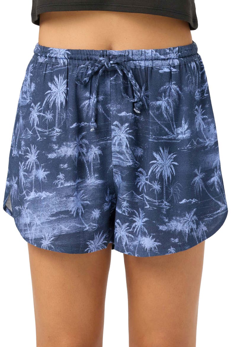Millie Tropical Scene Shorts, Alternate, color, NIGHTSHADOW BLUE