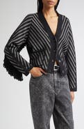 Golden Goose Journey Olivia Fringe Trim Virgin Wool Cardigan