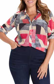 Set Sail Crinkle Cotton Button-Up Shirt