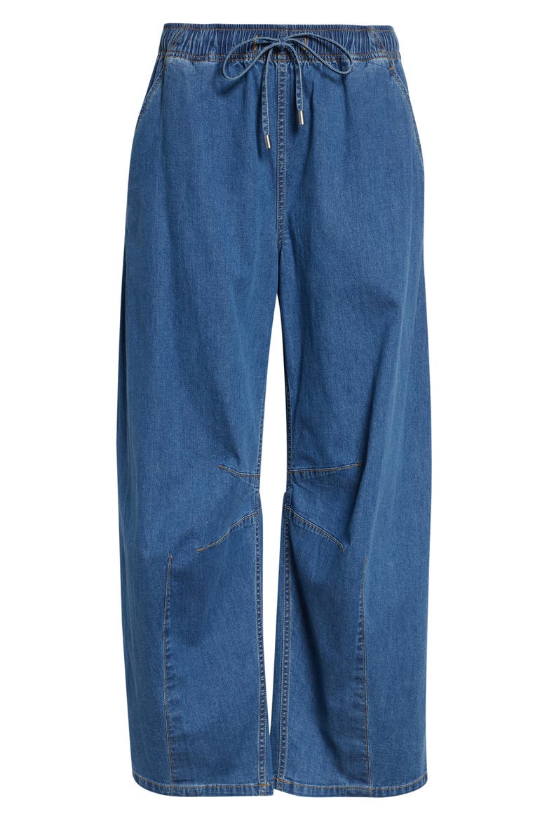 Brooks Barrel Leg Drawstring Ankle Jeans, Alternate, color, LIGHT WASH
