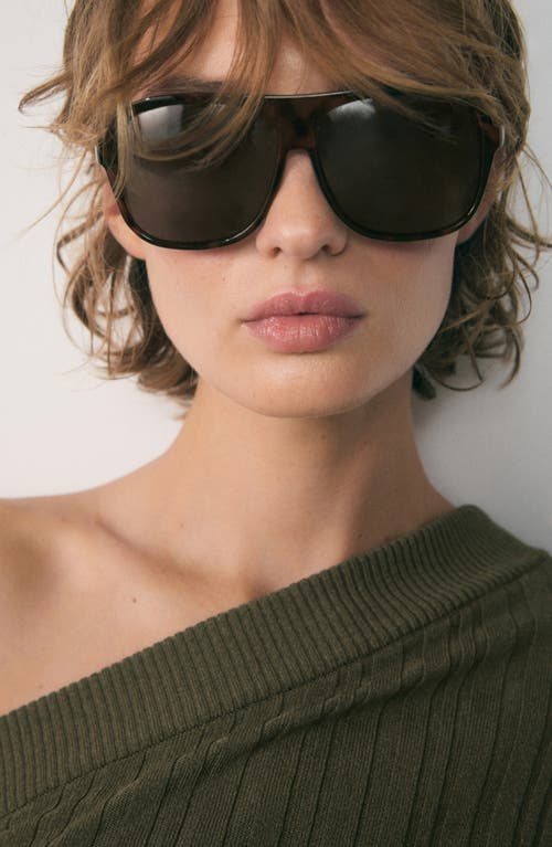 MANGO MANGO ASYMMETRIC ONE-SHOULDER RIB SWEATER 