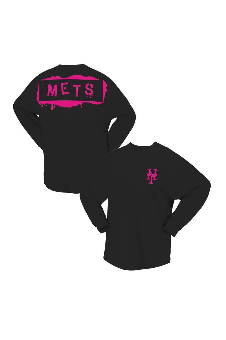 Women's Fanatics  Black New York Mets Neon Jersey Long Sleeve T-Shirt, Main, color, Black