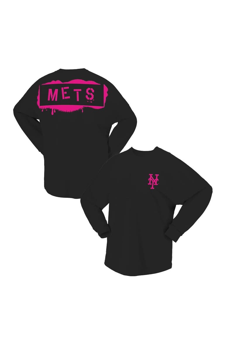 FANATICS Women's Fanatics Black New York Mets Neon Jersey Long Sleeve T-Shirt, Main, color, Black