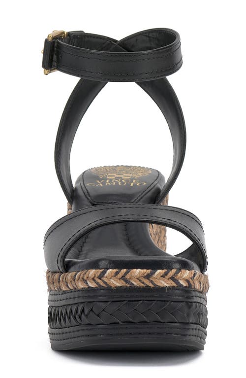 Vince Camuto Lilla Ankle Strap Platform Wedge In Black