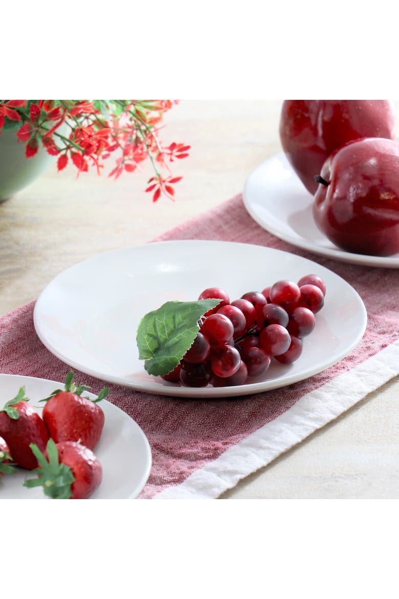 Professional Kitchen 12 Piece Round Porcelain Salad Plate Set, Alternate, color, White