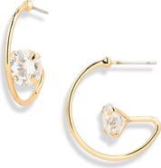 Nordstrom Cubic Zirconia C-Hoop Earrings