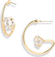 Nordstrom Cubic Zirconia C-Hoop Earrings
