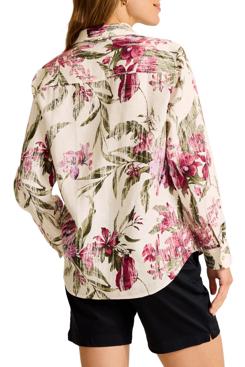 Orchid Isle Relaxed Fit Linen Button-Up Shirt, Alternate, color, COCONUT
