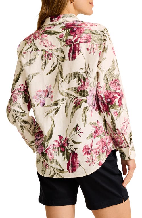 Tommy Bahama Orchid Isle Relaxed Fit Linen Button-up Shirt In Multi