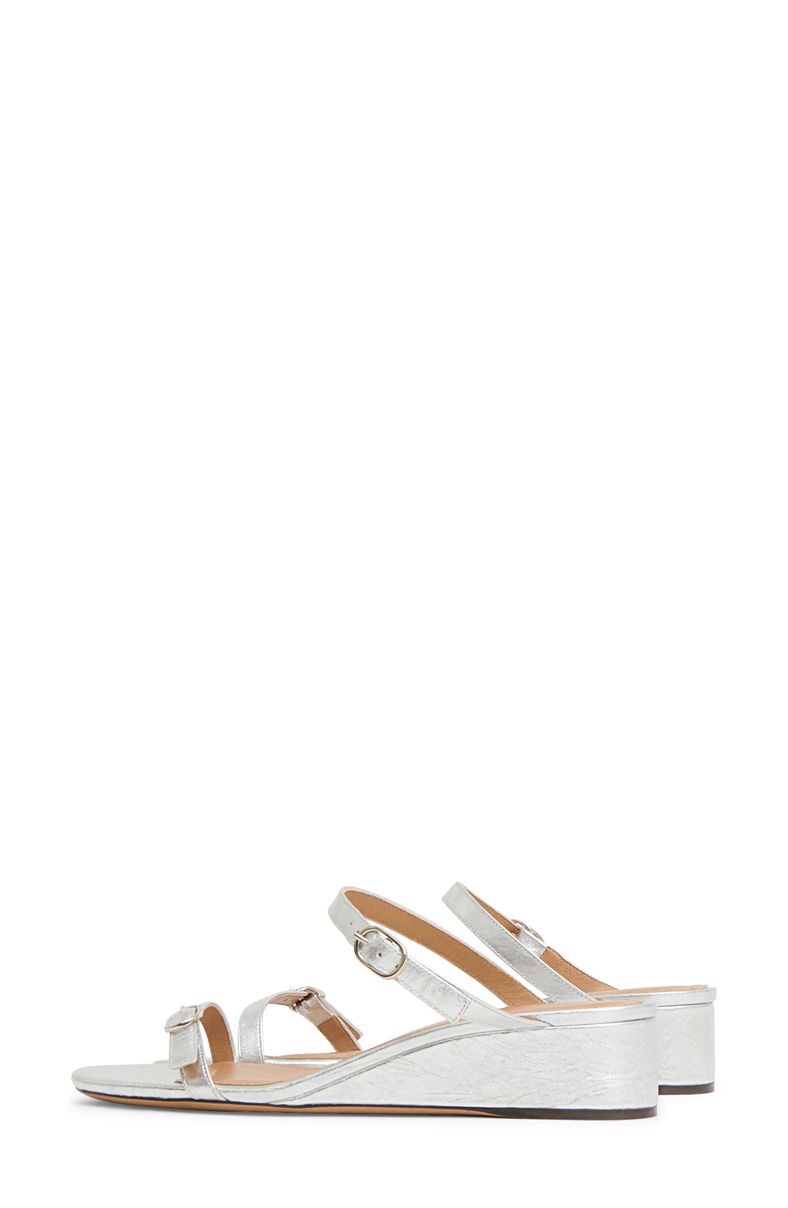 Zeppa Leather Wedge Sandal, Alternate, color, SILVER