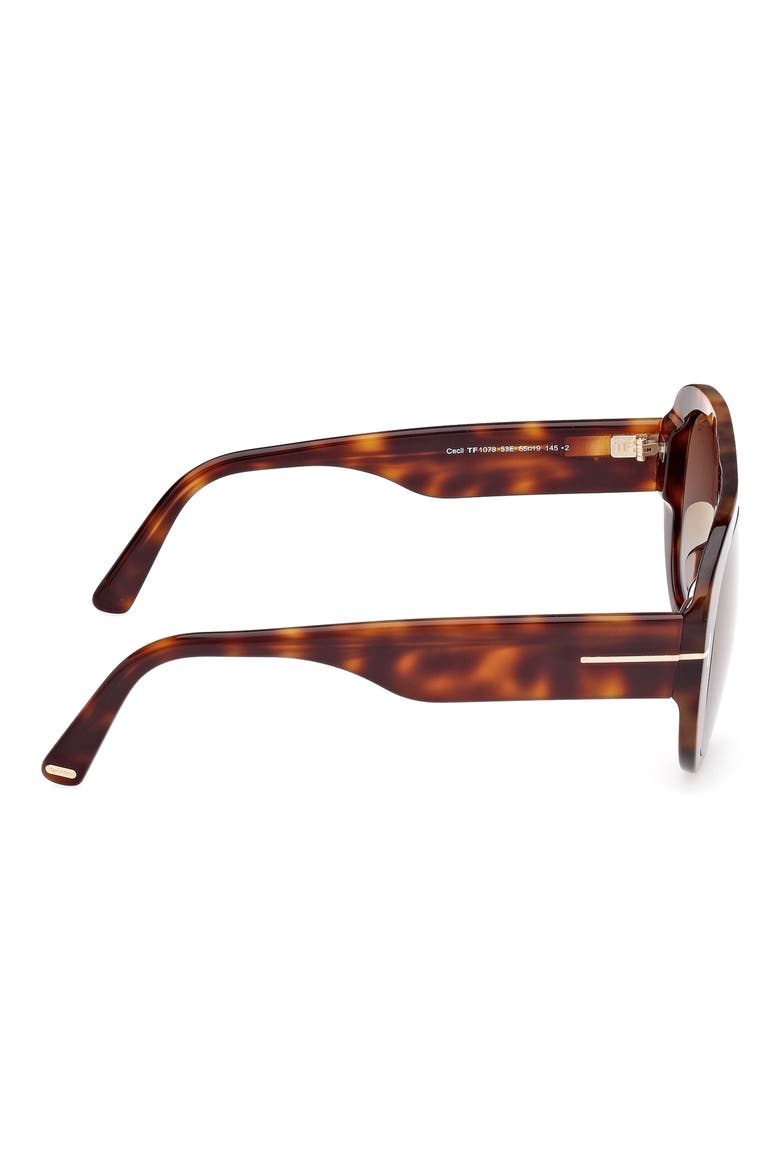 Cecil 55mm Pilot Sunglasses, Alternate, color, BLONDE HAVANA / T LOGO / BROWN