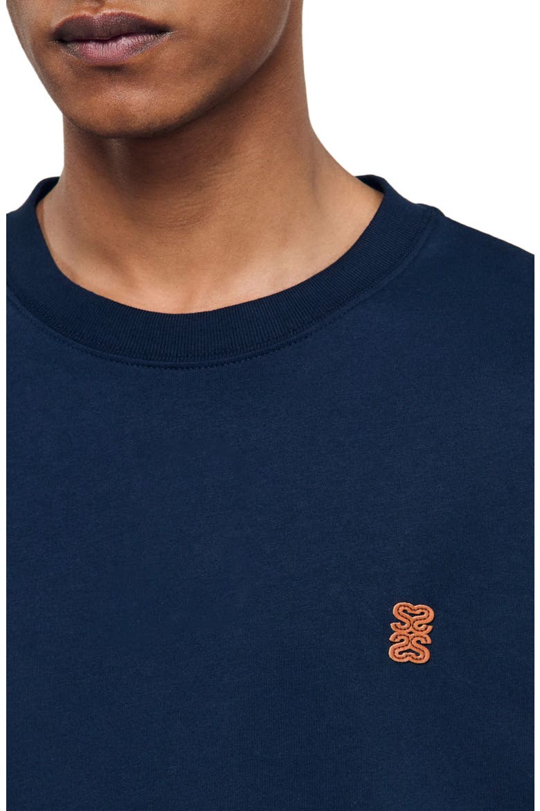 Leather logo T-shirt, Alternate, color, Navy blue