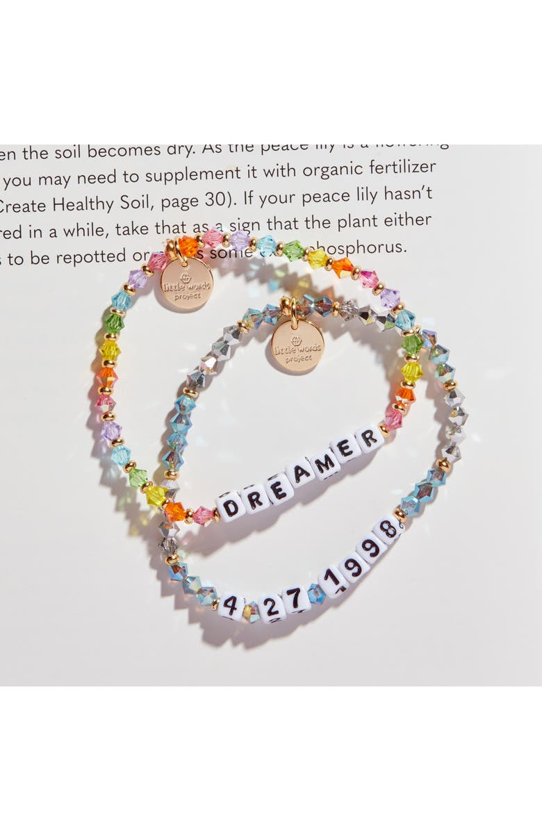 Little Words Project Custom Beaded Stretch Bracelet, Alternate, color, 
