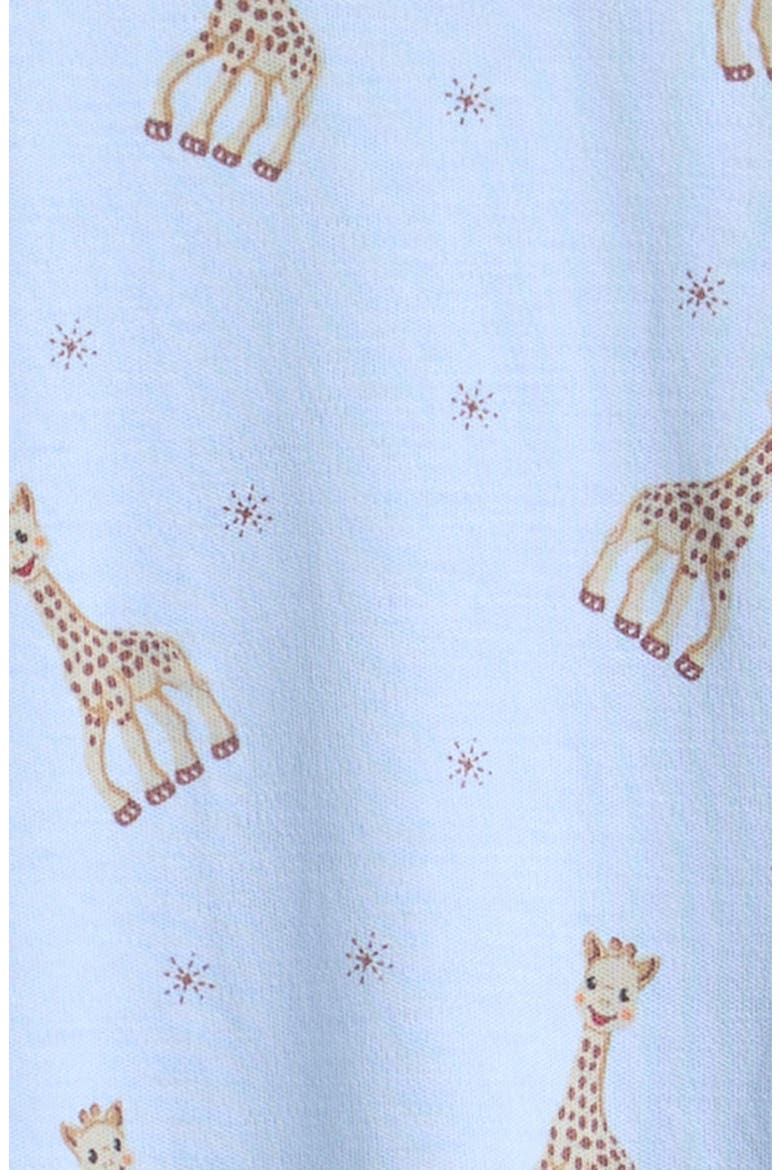 Sophie La Girafe Print Convertible Pima Cotton Gown, Alternate, color, LIGHT BLUE