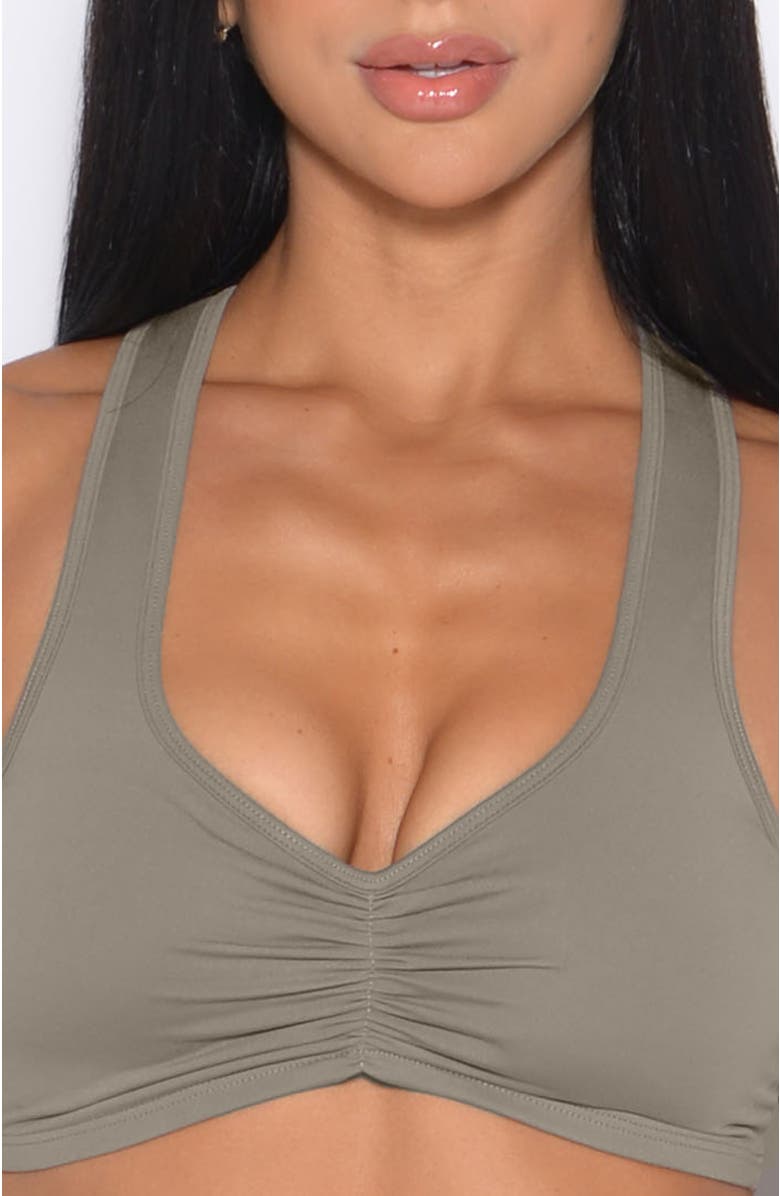 Bombshell Sportswear Scrunch Tank Bra, Alternate, color, Stone