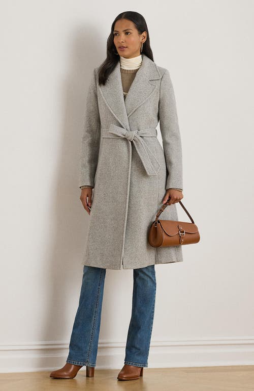 Ralph Lauren Lauren Wrap Longline Coat In Gray