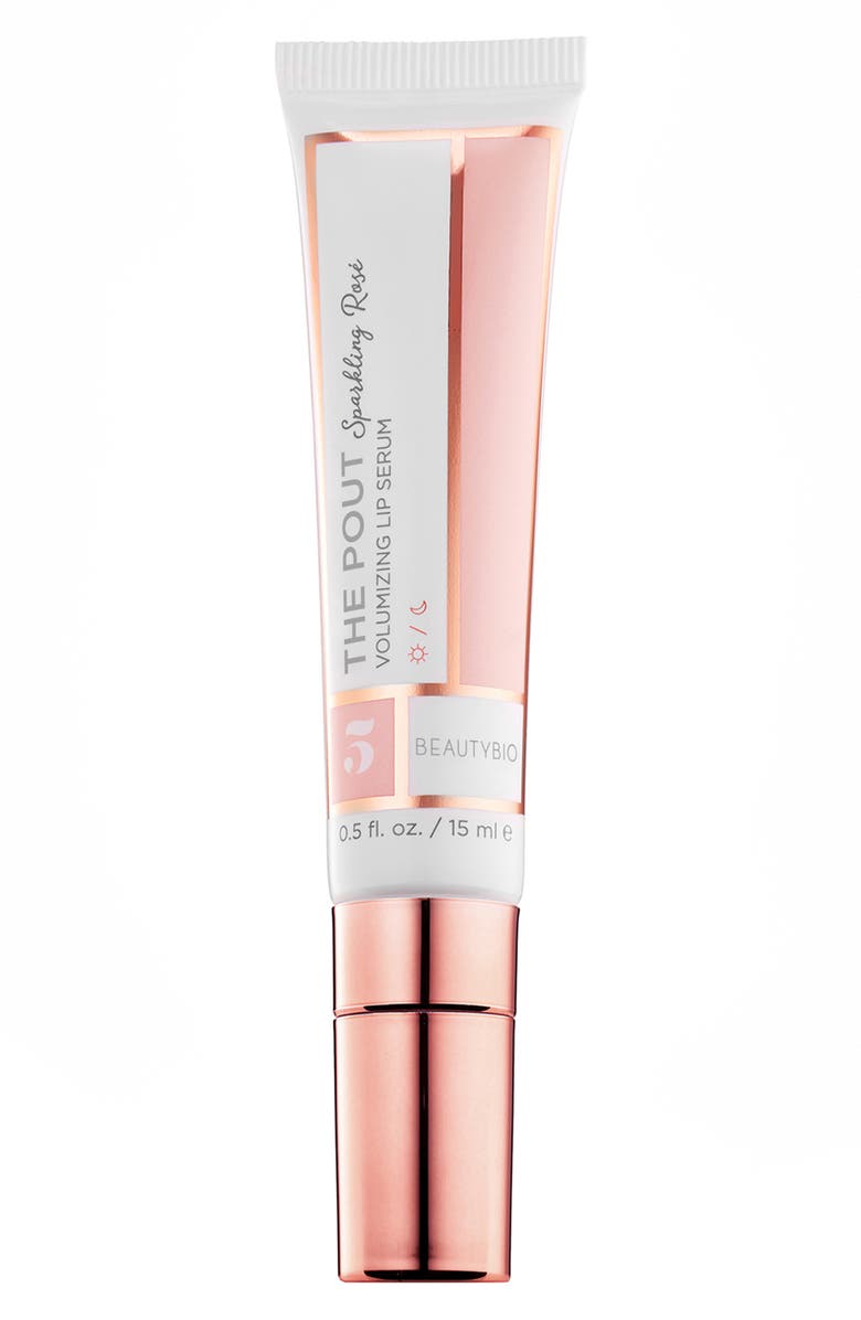 BeautyBio The Pout Sparkling Rosé Volumizing Lip Serum, Main, color,