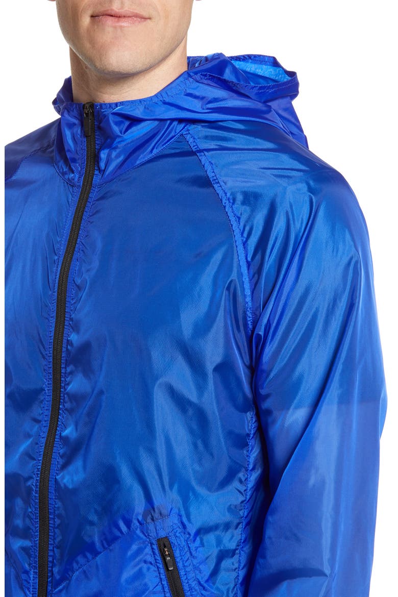 Hooded Nylon Windbreaker, Alternate, color, BLUE MARINE