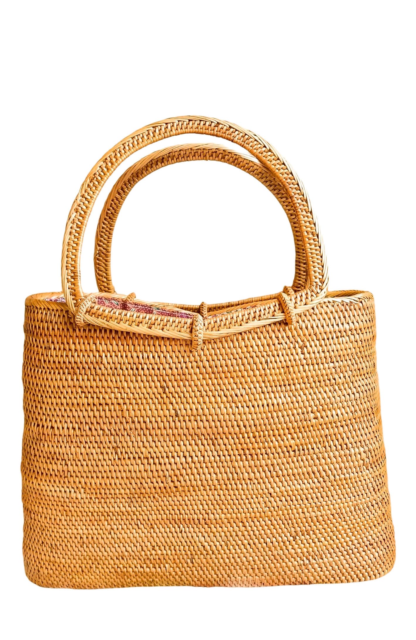 The Artisan & Company Resort-Top Handle Rattan Tote Bag, Main, color, Honey-Brown